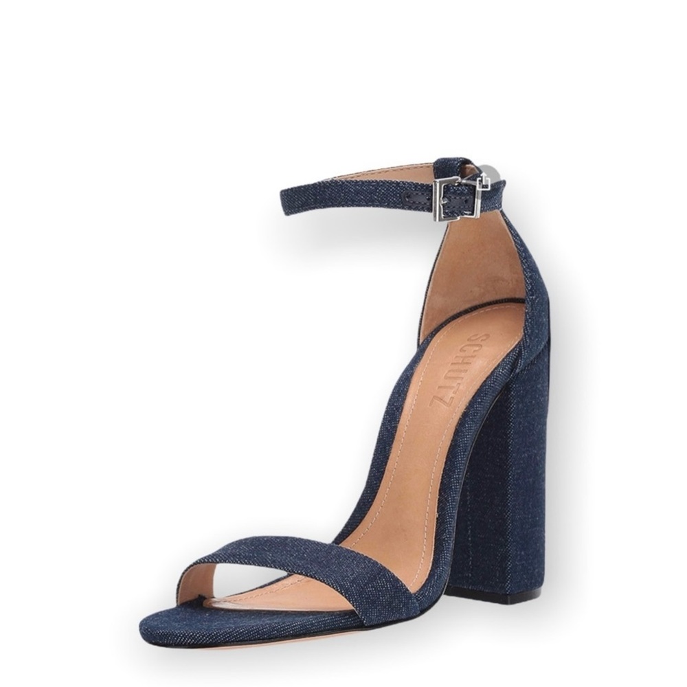 ‼️WOW‼️DENIM Schutz Enida Denim Classic Block Heel Sandals. NEW‼️